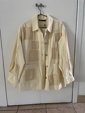 Zara Butter Yellow Shirt Jacket M NWT
